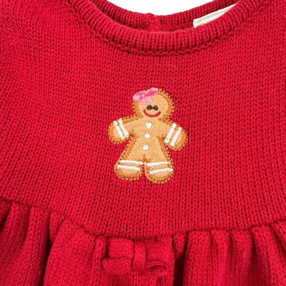 Gymboree Red Gingerbread Girl Sweater Dress Christmas Holiday‎ 12 18 Months